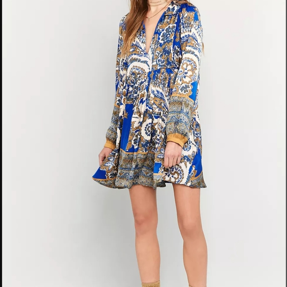 Free People - Say You Love Me Mini Dress (Blue Combo) Women's Dress